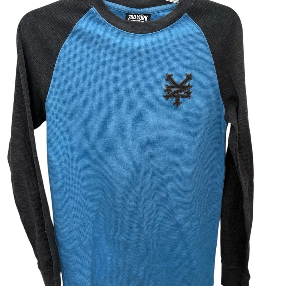 Gymshark Small Blue Gray Waffle Knit Raglan David Laid OG Shirt